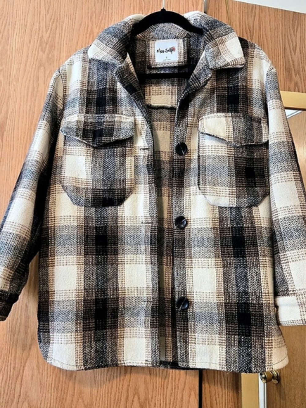 Miss Selfie Plaid Shacket Size Small